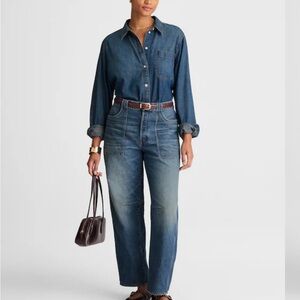 Madewell Curvy Darted Barrel-Leg Jeans 33